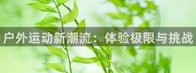 凯捷体育集团官网首页网址：户外运动新潮流：体验极限与